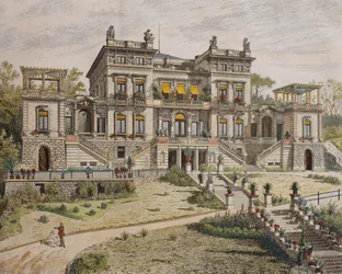 Schloss bei Stuttgart, Gartenfront, Illustration aus 